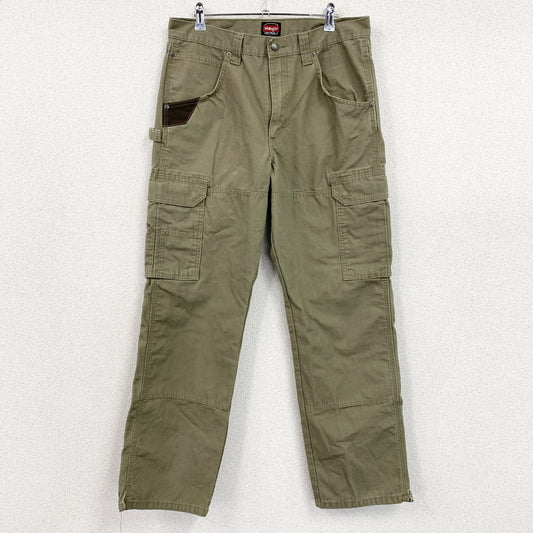 Wrangler　ラングラー　カーゴパンツ　ダブルニー　リップストップ　ジップフライ　カーキ　32サイズ