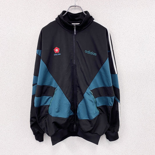 ～90s　adidas　アディダス　ENGLAND　トラックジャケット/ジャージ　ヴィンテージ　ブラック　グリーン　Mサイズ