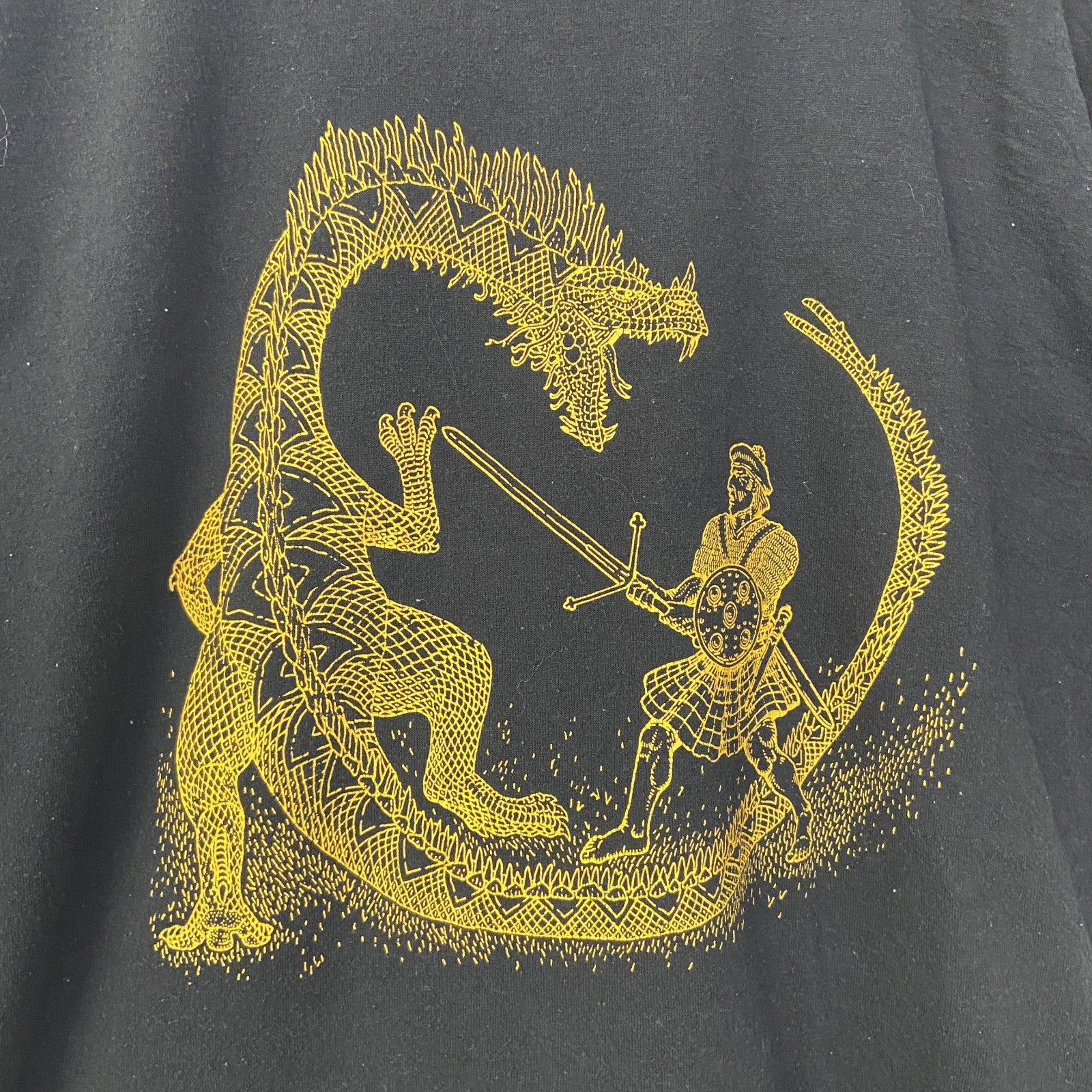 ～90s　半袖プリントTシャツ　龍　竜　ドラゴン　シングルステッチ　ヴィンテージ　黒　ブラック　Lサイズ