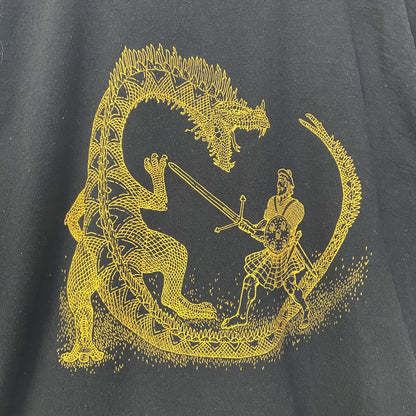 ～90s　半袖プリントTシャツ　龍　竜　ドラゴン　シングルステッチ　ヴィンテージ　黒　ブラック　Lサイズ