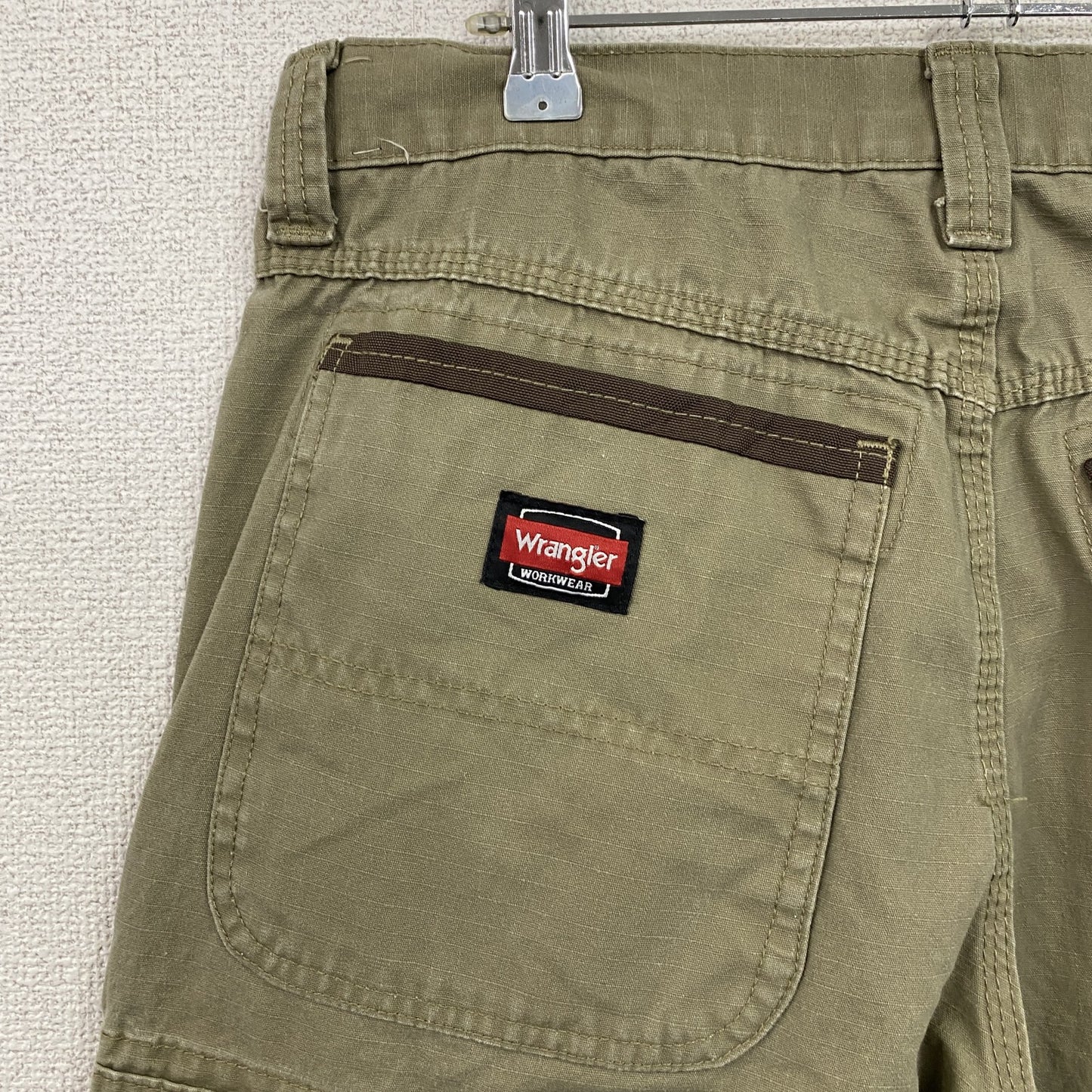 Wrangler　ラングラー　カーゴパンツ　ダブルニー　リップストップ　ジップフライ　カーキ　32サイズ