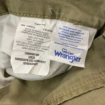 Wrangler　ラングラー　カーゴパンツ　ダブルニー　リップストップ　ジップフライ　カーキ　32サイズ