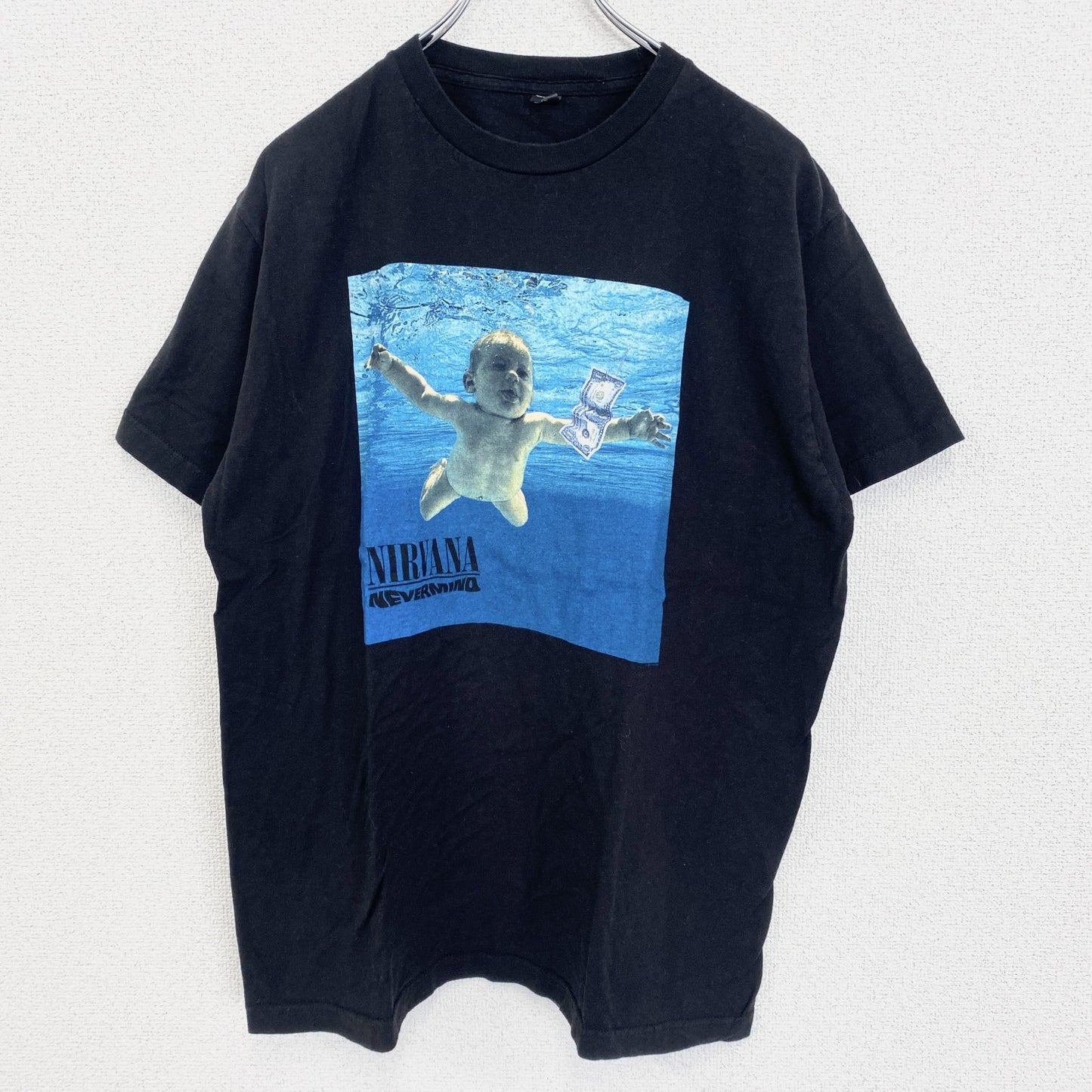 古着 used　半袖バンドプリントTシャツ　ニルヴァーナ　音楽　ロック　黒　ブラック　定番　クルーネック　レトロデザイン