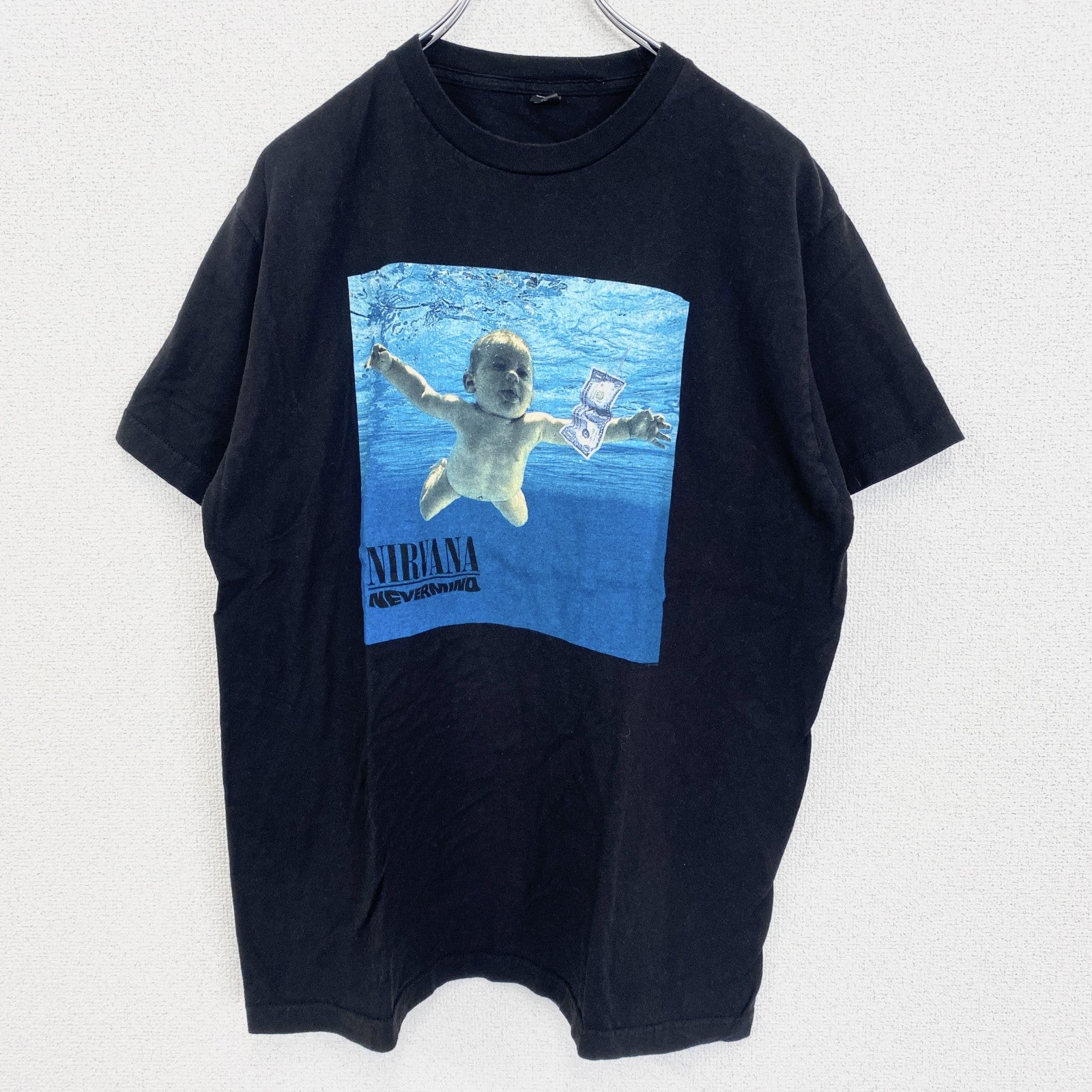 古着 used　半袖バンドプリントTシャツ　ニルヴァーナ　音楽　ロック　黒　ブラック　定番　クルーネック　レトロデザイン