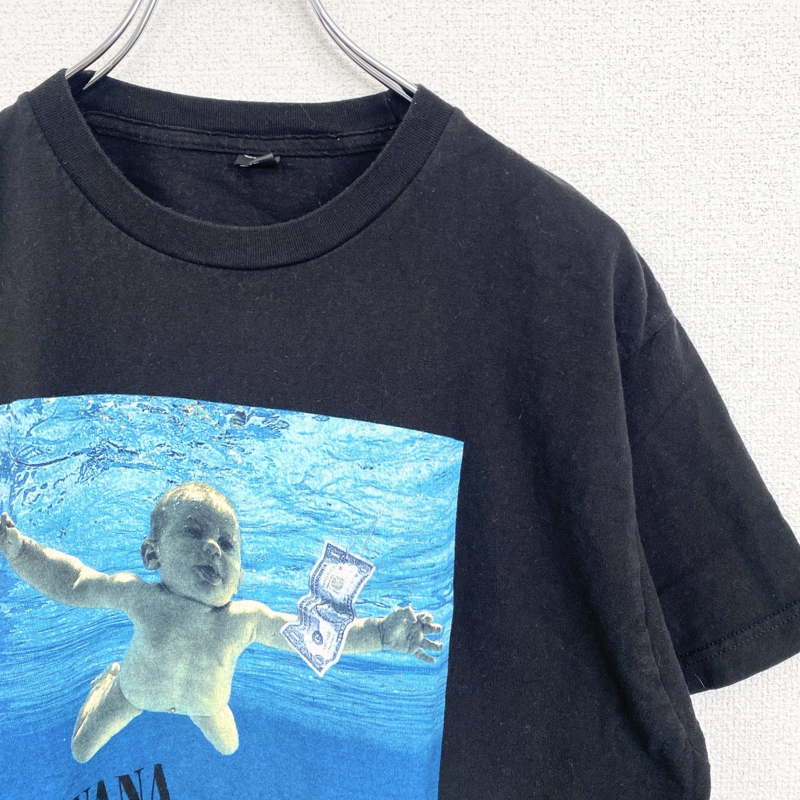 古着 used　半袖バンドプリントTシャツ　ニルヴァーナ　音楽　ロック　黒　ブラック　定番　クルーネック　レトロデザイン