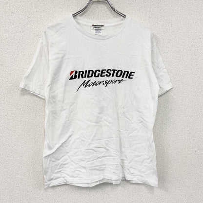 BRIDGESTONE　ブリヂストン　半袖プリントＴシャツ　企業ロゴ　白　ホワイト　Lサイズ