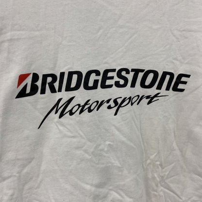 BRIDGESTONE　ブリヂストン　半袖プリントＴシャツ　企業ロゴ　白　ホワイト　Lサイズ