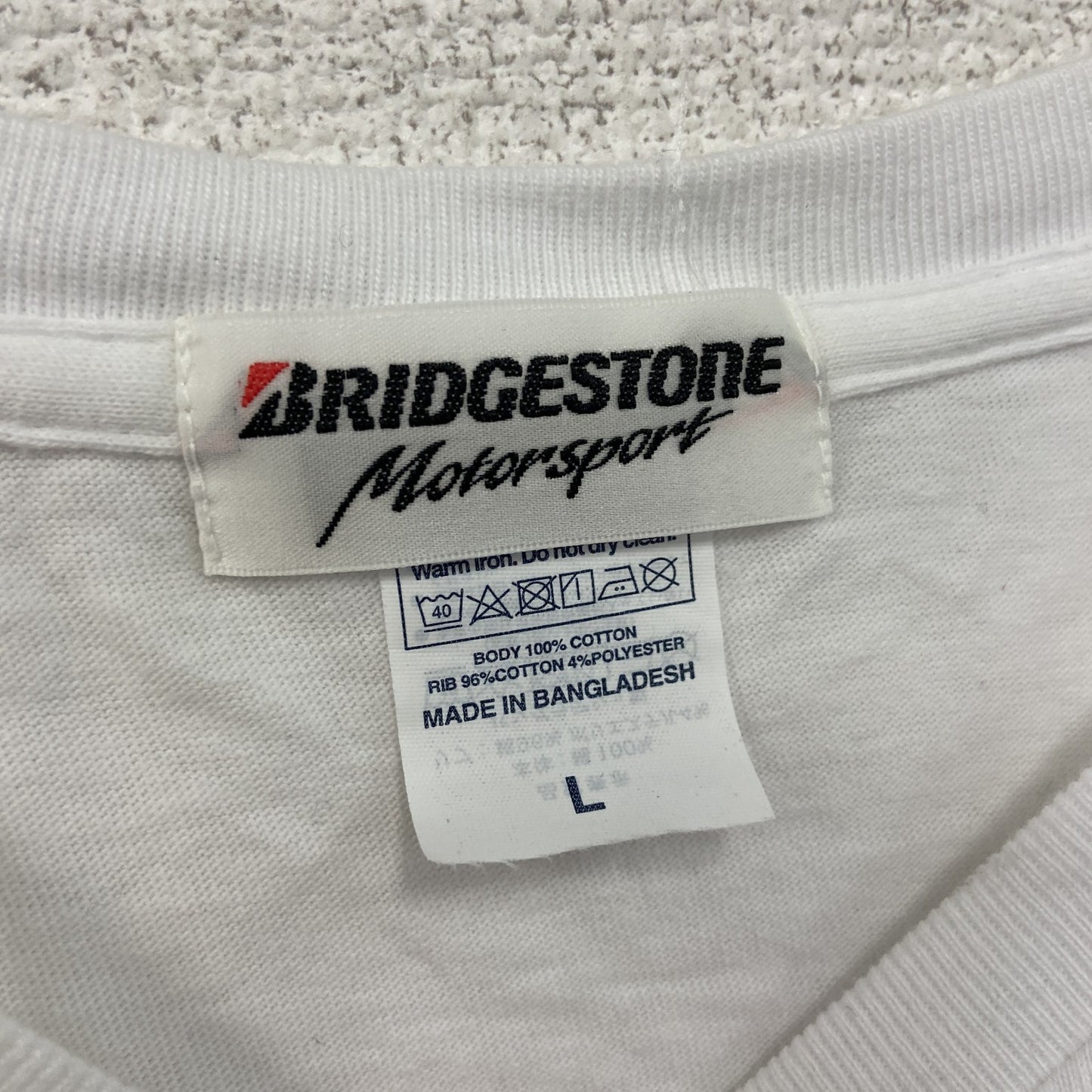 BRIDGESTONE　ブリヂストン　半袖プリントＴシャツ　企業ロゴ　白　ホワイト　Lサイズ