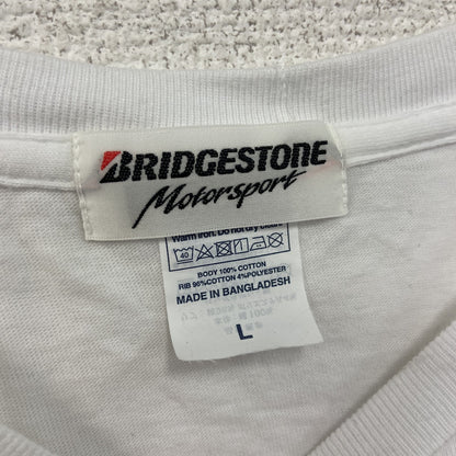 BRIDGESTONE　ブリヂストン　半袖プリントＴシャツ　企業ロゴ　白　ホワイト　Lサイズ