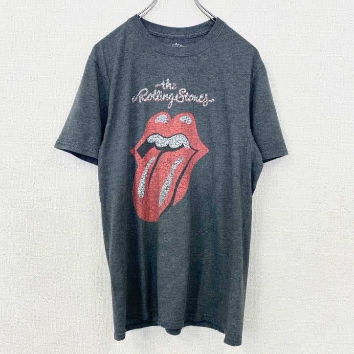 古着 used　The Rolling Stones　ローリングストーンズ　半袖バンドTシャツ　黒　ブラック　プリント　Mサイズ