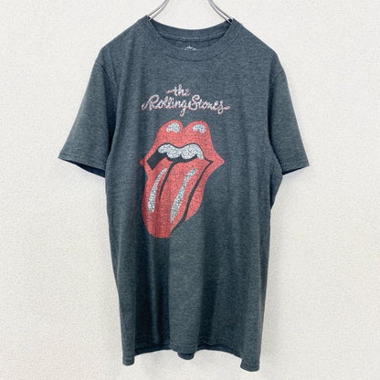 古着 used　The Rolling Stones　ローリングストーンズ　半袖バンドTシャツ　黒　ブラック　プリント　Mサイズ