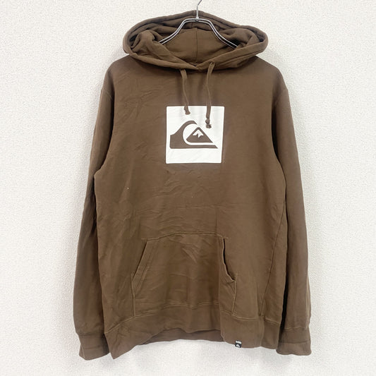 QUICKSILVER　クイックシルバー　スウェットパーカー/フーディー　デカロゴ　茶色　ブラウン　Lサイズ