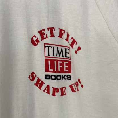 古着 used　半袖プリントTシャツ　90s　ヴィンテージ　シングルステッチ　クルーネック　レトロデザイン　白　ホワイト　