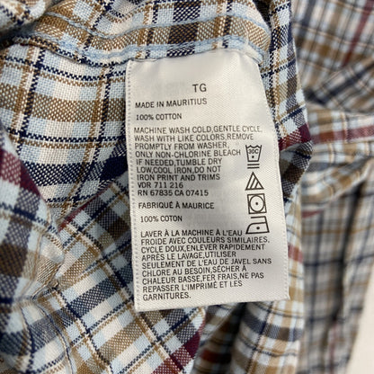NAUTICA　ノーティカ　長袖ボタンダウンシャツ　チェック柄　マルチカラー　紺　ネイビー　ベージュ　2XLサイズ