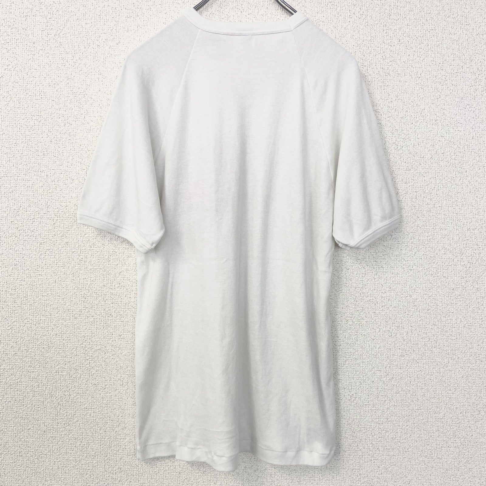 古着 used　半袖プリントTシャツ　90s　ヴィンテージ　シングルステッチ　クルーネック　レトロデザイン　白　ホワイト　