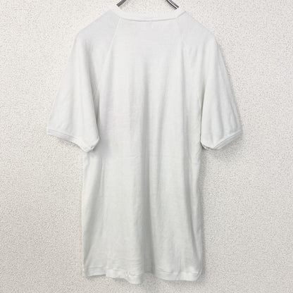 古着 used　半袖プリントTシャツ　90s　ヴィンテージ　シングルステッチ　クルーネック　レトロデザイン　白　ホワイト　