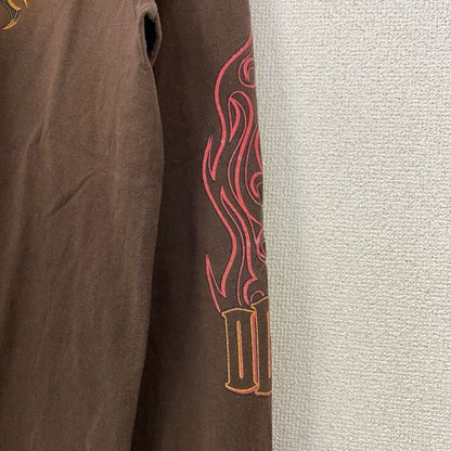古着 used　ORANGE COUNTRY CHOPPERS　半袖プリントTシャツ　茶色　ブラウン　バイク　Mサイズ