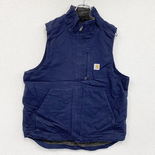 carhartt　カーハート　フルジップダックベスト　ボアライナー　タグ付　紺　ネイビー　Mサイズ