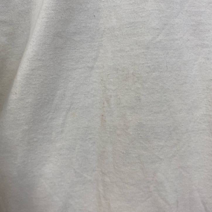 古着 used　半袖ロゴプリントＴシャツ　白　ホワイト　レトロデザイン　サーフィン　ビーチ　クルーネック　Sサイズ