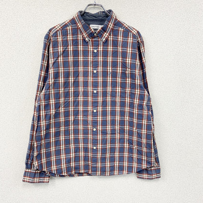 NAUTICA　ノーティカ　長袖ボタンダウンシャツ　チェック柄　マルチカラー　紺　ネイビー　オレンジ　2XLサイズ