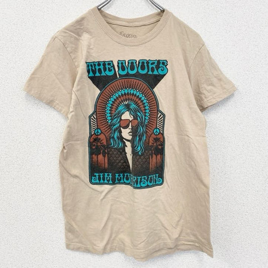 古着 used　半袖バンドプリントTシャツ　ドアーズ　音楽　ロック　ベージュ　クルーネック　レトロデザイン　Lサイズ