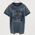 古着 used　Hard Rock CAFE　ハードロックカフェ　半袖リンガーTシャツ　ロゴプリント　灰色　グレー　Sサイズ