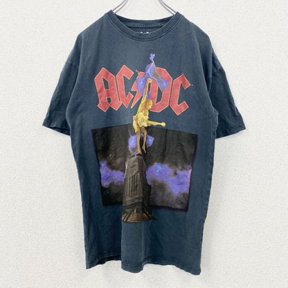 古着 used　AC/DC　エーシーディーシー　半袖バンドTシャツ　黒　ブラック　フェード　フロントプリント　Sサイズ