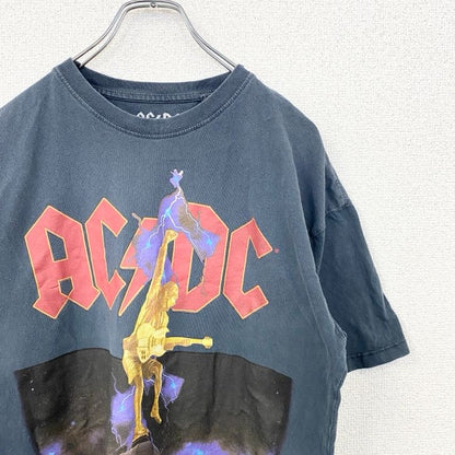 古着 used　AC/DC　エーシーディーシー　半袖バンドTシャツ　黒　ブラック　フェード　フロントプリント　Sサイズ