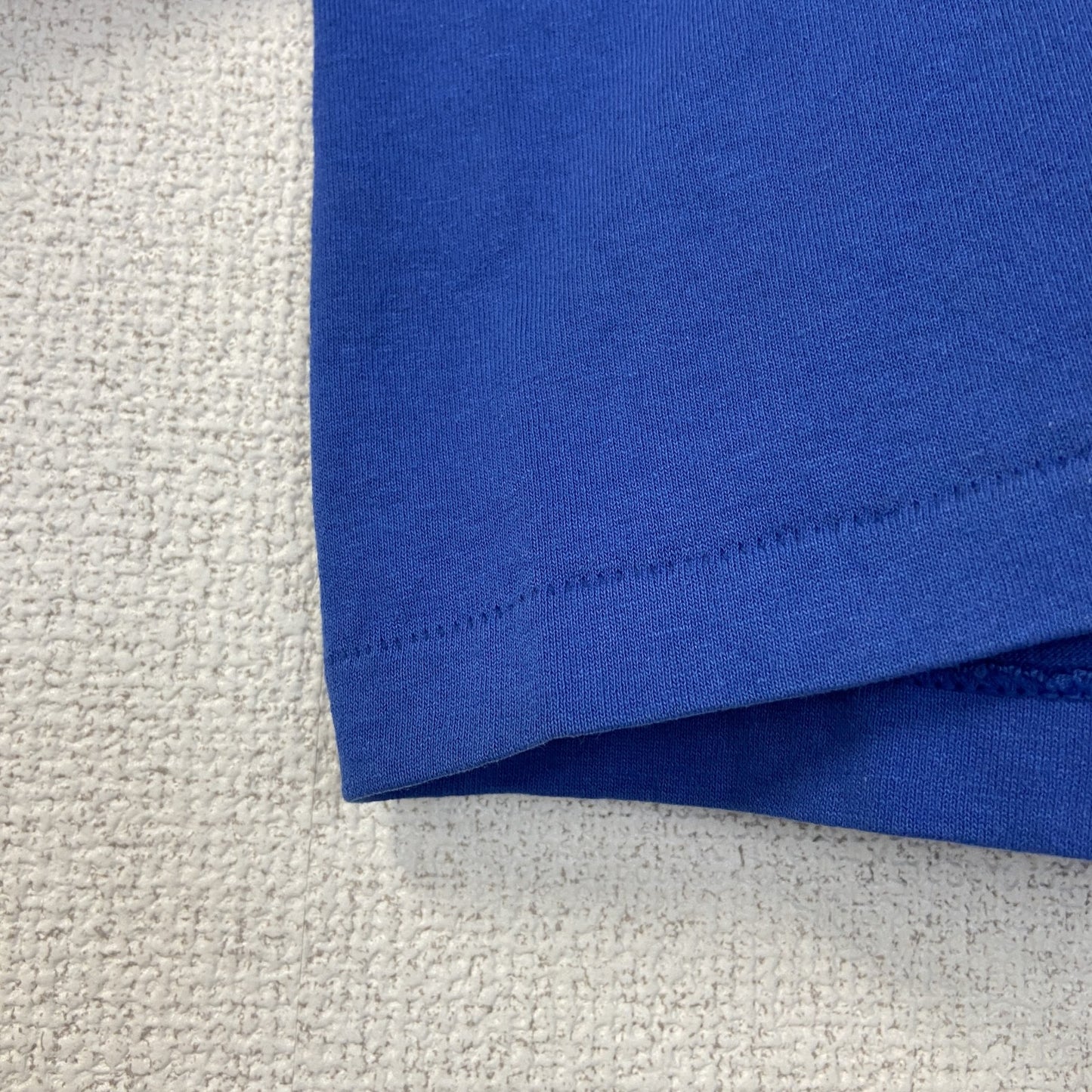 古着 used　Hanes　半袖プリントTシャツ　90s　シングルステッチ　クルーネック　レトロデザイン　青　ブルー　Lサイズ