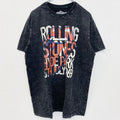 古着 used　半袖バンドプリントTシャツ　ローリングストーンズ　音楽　ダークグレー　クルーネック　レトロデザイン　Lサイズ