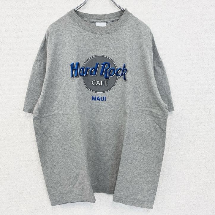 古着 used　Hard Rock CAFE　ハードロックカフェ　半袖ロゴプリントTシャツ　USA製　灰色　グレー　2XLサイズ