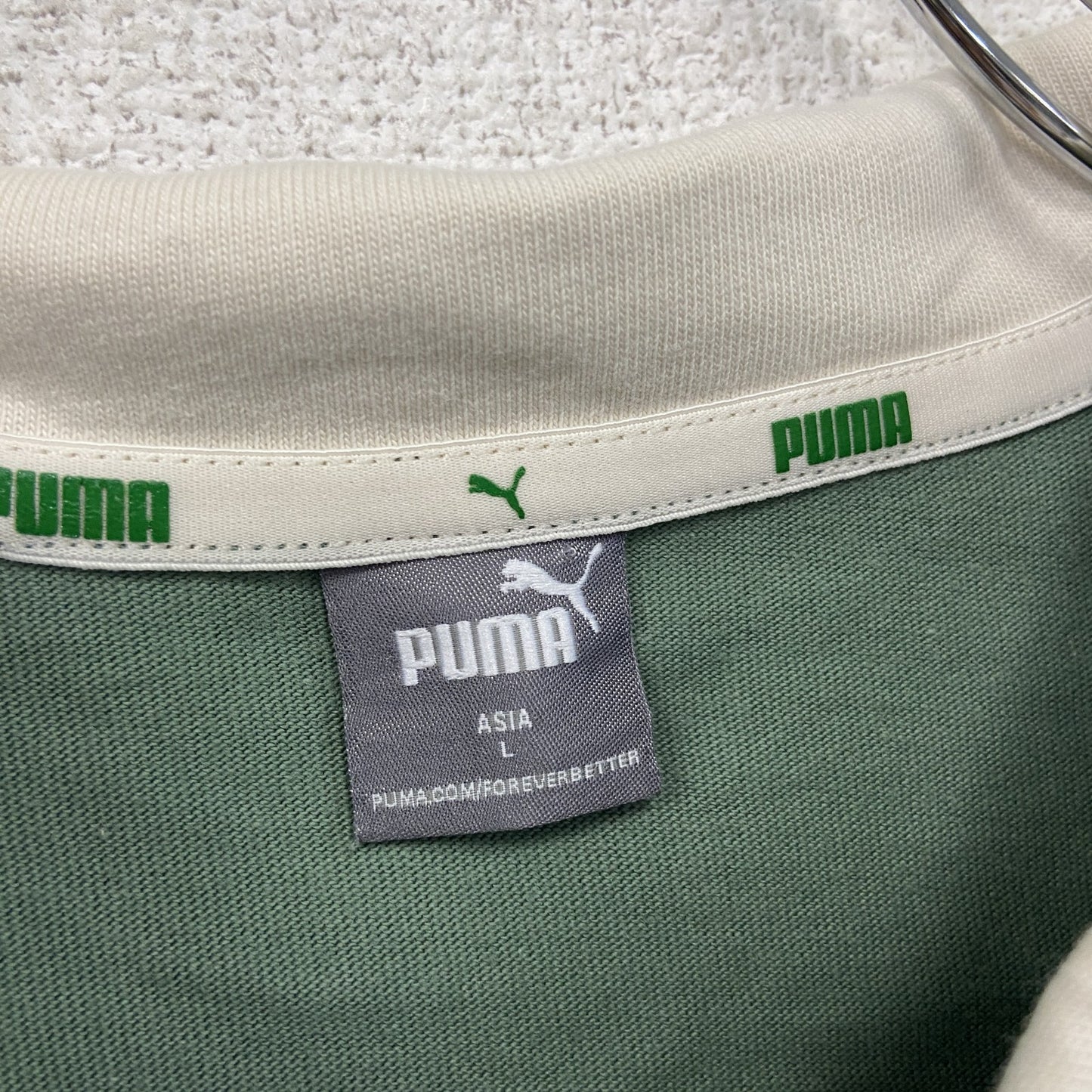 PUMA　プーマ　長袖ポロシャツ/ラガーシャツ　緑　グリーン　Lサイズ