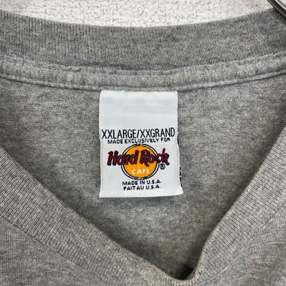 古着 used　Hard Rock CAFE　ハードロックカフェ　半袖ロゴプリントTシャツ　USA製　灰色　グレー　2XLサイズ