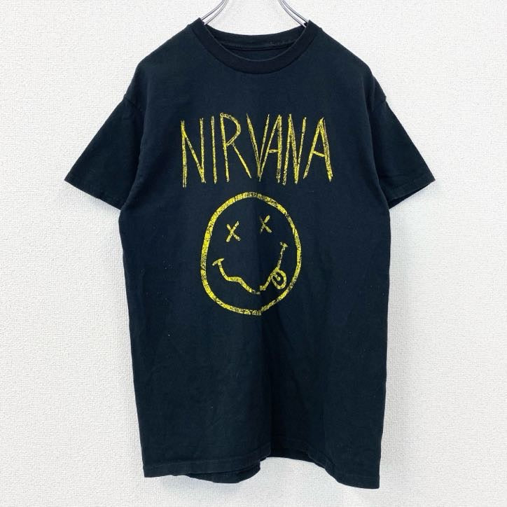 古着 used　NIRVANA　ニルヴァーナ　半袖バンドTシャツ　黒　ブラック　バックプリント　カートコバーン　Mサイズ