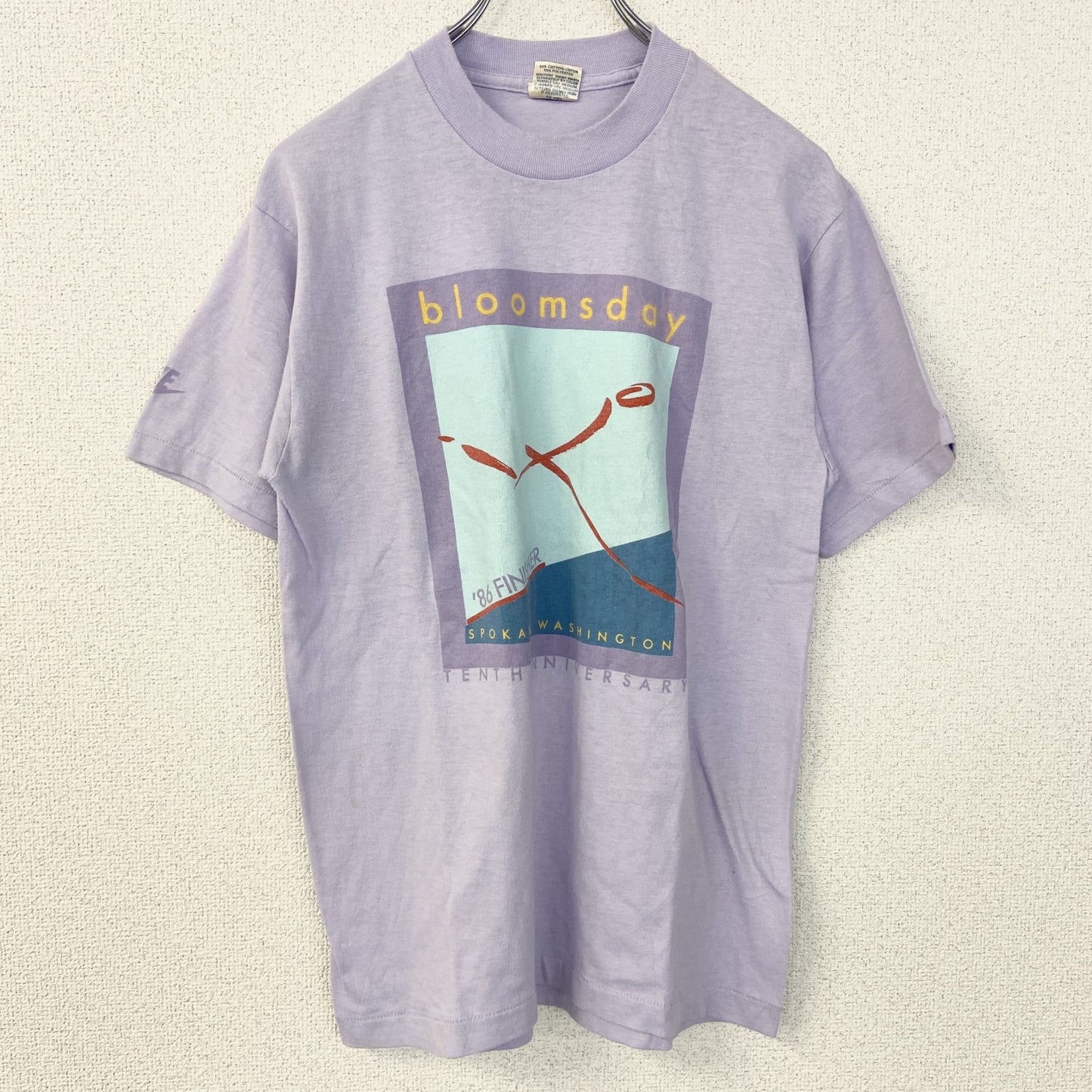 80s　NIKE　ナイキ　他社ボディ　半袖プリントTシャツ　ヴィンテージ　シングルステッチ　紫　パープル　Lサイズ