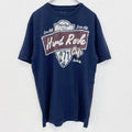 古着 used　Hard Rock CAFE ハードロックカフェ　半袖ロゴプリントTシャツ　紺　ネイビー　コットン100%　Lサイズ