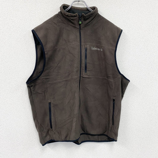 Timberland　ティンバーランド　フルジップフリースベスト　茶色　ブラウン　XLサイズ
