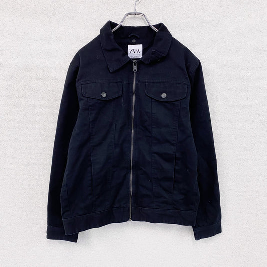 ZARA　ザラ　デニムジャケット/Gジャン　黒　ブラック　Lサイズ