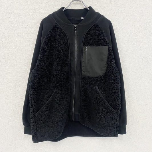 UNIQLO　ユニクロ　White Mountaineering　フリースオーバーサイズジャケット　異素材ポケット　黒　ブラック　XLサイズ