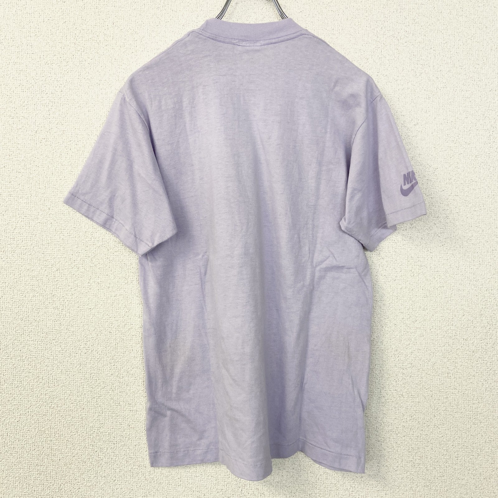 80s　NIKE　ナイキ　他社ボディ　半袖プリントTシャツ　ヴィンテージ　シングルステッチ　紫　パープル　Lサイズ