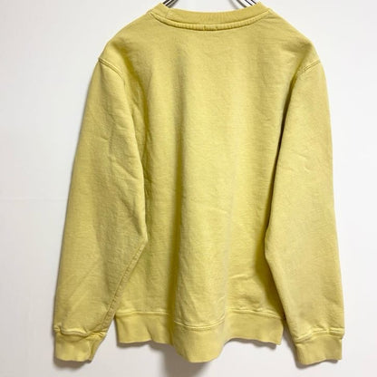 古着 used　長袖クルーネックスウェット　トレーナー　ワンポイント刺　ノームコア　シンプル　honey　黄色　イエロー　秋冬服