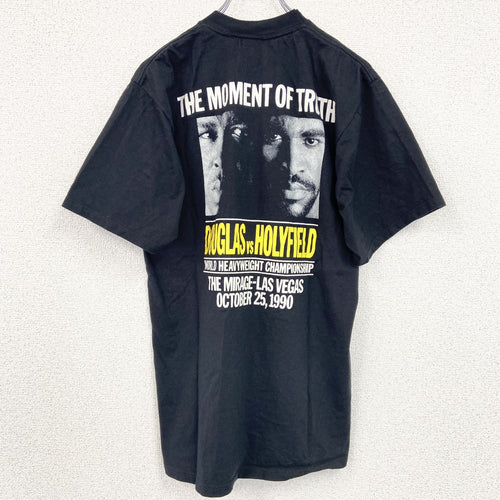 90s　JERZEES　ダグラス　ホリフィールド　半袖プリントTシャツ　ヴィンテージ　黒　ブラック　Lサイズ　