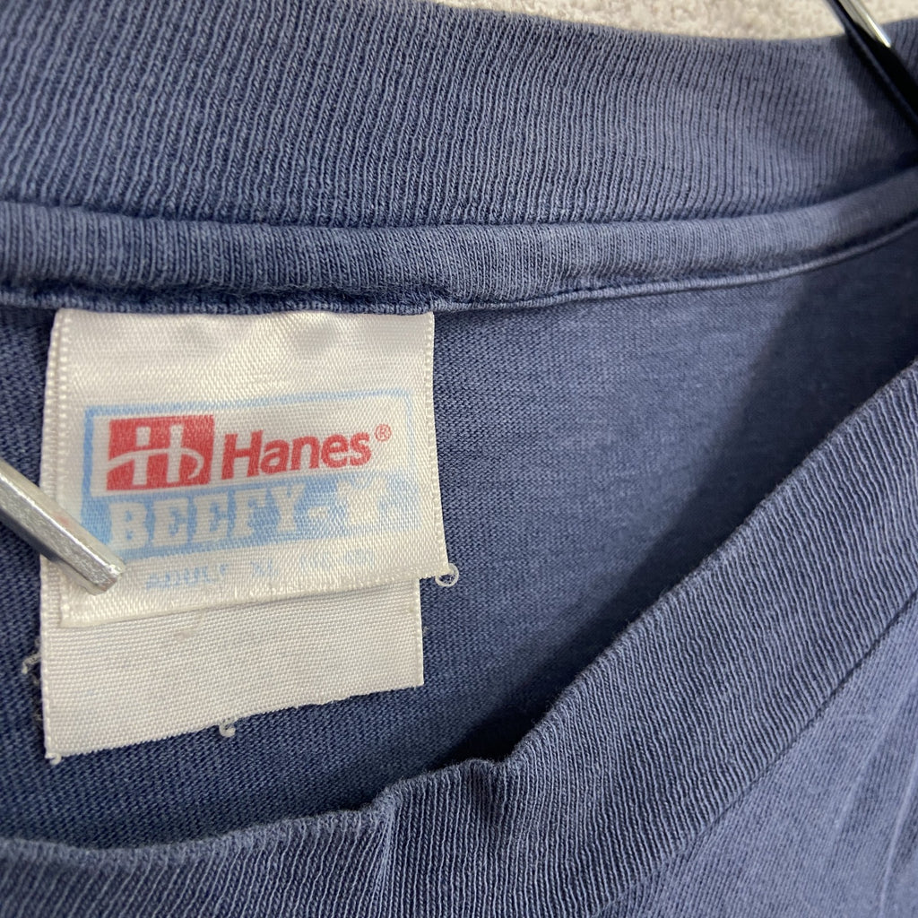 90s～　Hanes　ヘインズ　半袖Tシャツ　スーべニア　ABC STORE　シングルステッチ　紺　ネイビー　XLサイズ