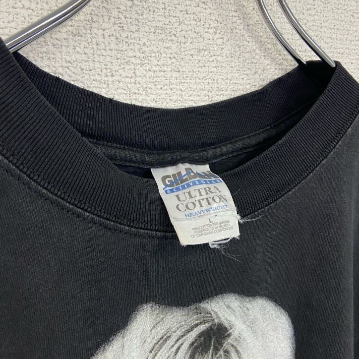 古着 used　GILDAN　半袖プリントTシャツ　ロリー・モーガン　レトロデザイン　クルーネック　黒　ブラック　Lサイズ　