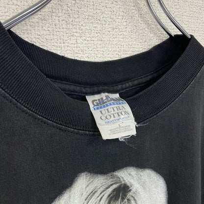 古着 used　GILDAN　半袖プリントTシャツ　ロリー・モーガン　レトロデザイン　クルーネック　黒　ブラック　Lサイズ　