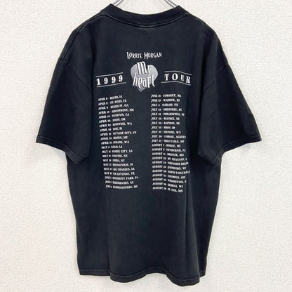 古着 used　GILDAN　半袖プリントTシャツ　ロリー・モーガン　レトロデザイン　クルーネック　黒　ブラック　Lサイズ　
