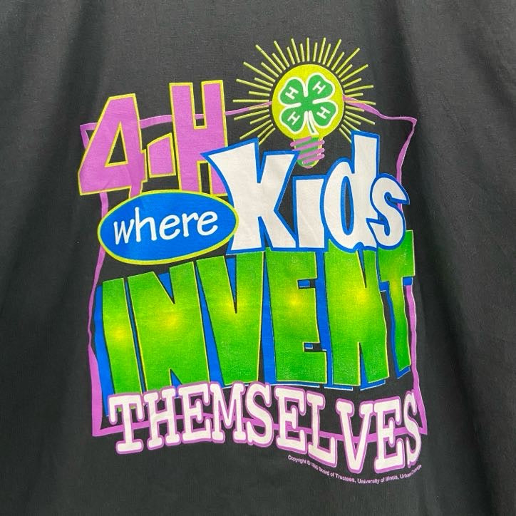 80s　FRUIT OF THE LOOM　半袖プリントTシャツ　ヴィンテージ　黒　ブラック　Lサイズ