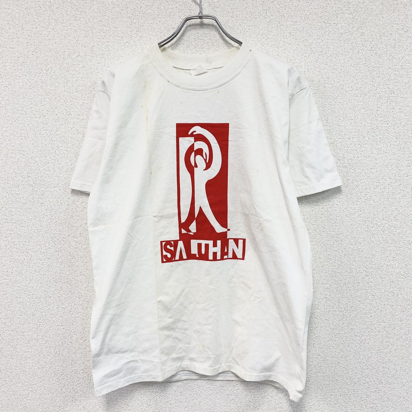 半袖プリントアートTシャツ　14連プリント　両面プリント　白　ホワイト　Lサイズ