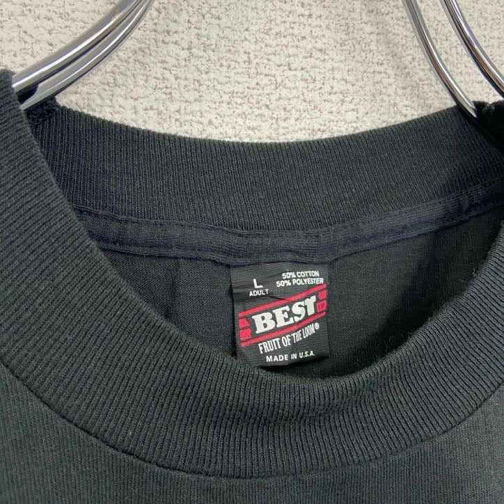 80s　FRUIT OF THE LOOM　半袖プリントTシャツ　ヴィンテージ　黒　ブラック　Lサイズ