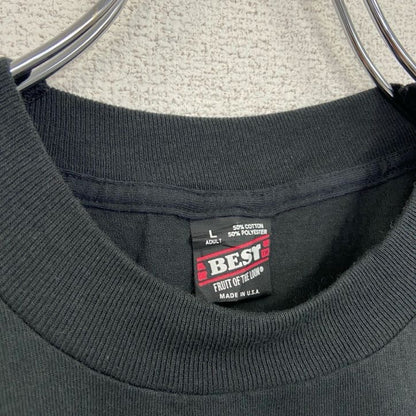 80s　FRUIT OF THE LOOM　半袖プリントTシャツ　ヴィンテージ　黒　ブラック　Lサイズ